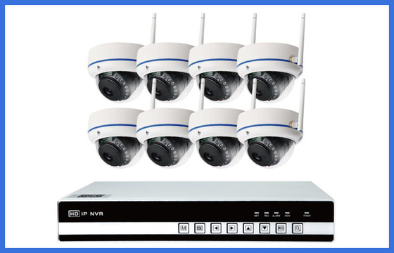 Jogos sem fio 8PCS da câmera do CCTV do IP da abóbada interna para a casa/loja Onvif